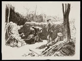 "Avancerad dressing station i Frankrike", 1917