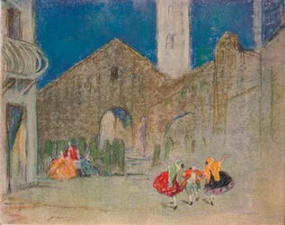 Scen från den ryska baletten: The Good-humoured Ladies, c1900