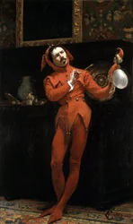 Narren. Målning av Claude Andrew Calthrop (1845-1893)