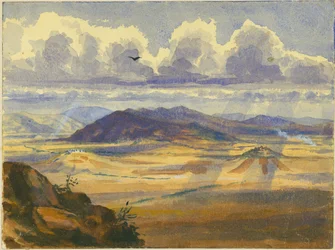 Jezreel Valley (wc och penna på papper)