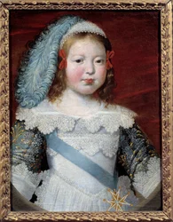 Porträtt av delfinen, blivande Ludvig XIV (1638-1715). Målning av Claude Deruet (1588-1662) Dim 0,50 x 0,39. 1641. Musee des Beaux Arts d