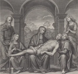 Kristus i graven, vilande över Jungfruns knä, efter Perugino, ca. 1685-1727.