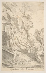 Kristi gravläggning.n.d. Skapare: Claude Gillot, Jacques Gabriel Huquier.