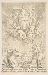 Frontispice till serien The Life of Christ.n.d. Skapare: Claude Gillot, Jacques Gabriel Huquier.