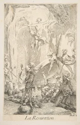 Uppståndelse.n.d. Skapare: Claude Gillot, Jacques Gabriel Huquier.