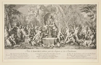 BACCHUS-festen, firad av Satyrs och Bacchantes