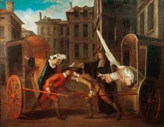 "Les deux carrosses", c.1707 (olja på duk)