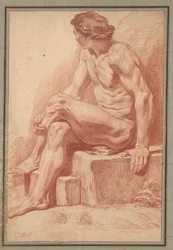Sittande man naken, 1693-1695.