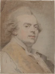 Självporträtt, ca 1780 (röda och svarta krita och pastell på papper)