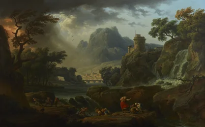 Ett bergslandskap med en annalkande storm
