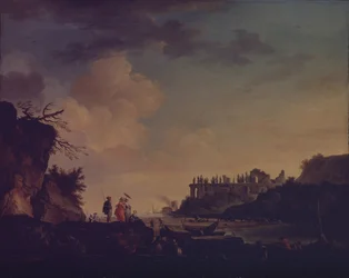Ruiner nära mynningen av en flod, 1748