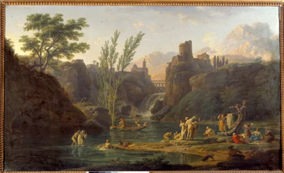 Morgonen, badande målning av Joseph Vernet (1714-1789) 1772 Sön. 0,98x1,62 m