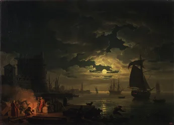 Palermos hamn i månsken, 1769