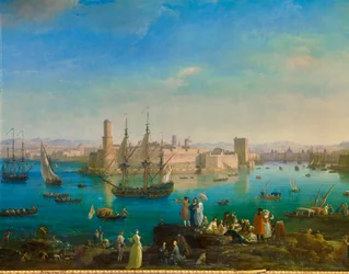 Marseilles intåg 1754. Målning av Joseph Vernet (1714-1789) detalj