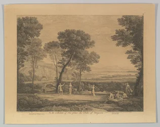 Dans under trädens landskap med landsbygdsdans, 1742.