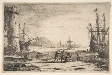 Hamn med stort torn, ca. 1641.