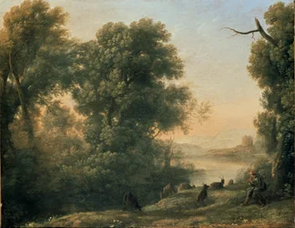 Landskap med en gethund, c1635-1636