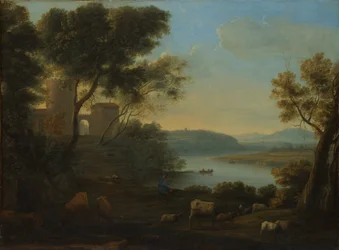 Pastoralt landskap: The Roman Campagna, ca. 1639.