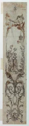 Teckning, Förslag till målade paneler med Fortune och Jacques Necker, 1788-90
