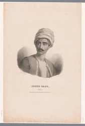 Porträtt av en grekisk ung man Jeune Grec (titel på objekt) Etudes (serietitel på objekt)
