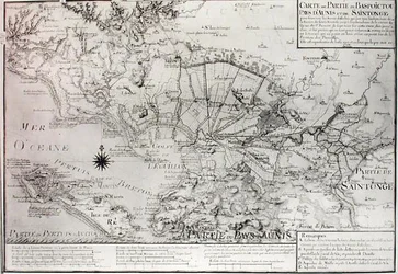 Atlas 131 H f.42 Karta över Bas Poitou, Aunis och Saintonge med myrarna i Aiguillonbukten 1716