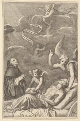St. Nicolas ber för en döende man.