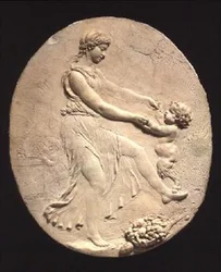Bacchante och en spädbarnssatyr