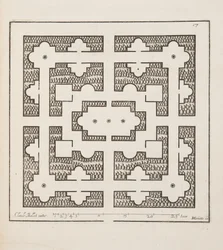 Design för Parterre, från Theatre des Plans et Jardinages, pub.1652 (gravyr)