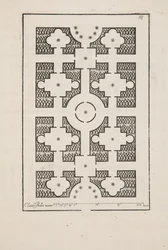 Design för Parterre, från Theatre des Plans et Jardinages, pub.1652 (gravyr)