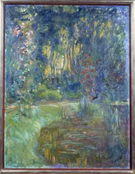 Ett hörn av Givernys damm. Målning av Claude Monet (1840-1926)
