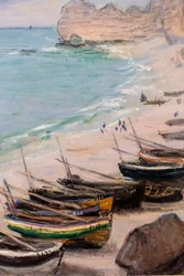 Båtar på stranden vid Etretat, detalj