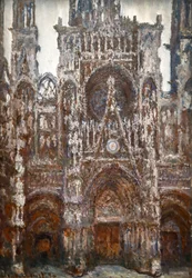 Katedralen i Rouen, portalvy, brun harmoni