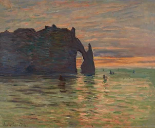 Solnedgång i Etretat