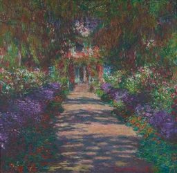 En allé i Monets trädgård vid Giverny