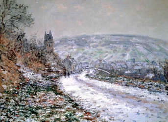 Ingången till byn Vetheuil vintern 1880
