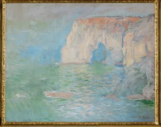 Etretat: Manneporte, reflektioner på vattnet (olja på duk)