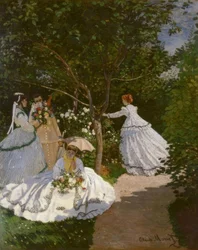 Kvinnor i trädgården