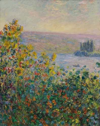 Blomsterrabatter i Vétheuil