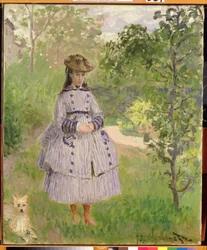 Flicka i en trädgård, 1873