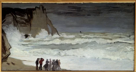 Grosse mer a Etretat Målning av Claude Monet (1840-1926) 1868 Sön. 0,66x1,31 m Paris, musee d