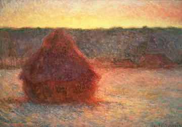 Höstackar i solnedgången, frostigt väder, 1891