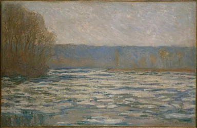 Ice breaking up on the Seine near Bennecourt