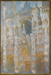 La Cathedrale de Rouen, morgonsol, blå harmoni (olja på duk)