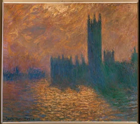Parlamentet i London, stormig himmel (olja på duk)