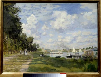 Argenteuil Basin-målningen av Claude Monet (1840-1926) 1872 Sön. 0,6x0,8 m Paris, Musee d
