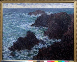 The Rocks of Belle Ile (Belle-Ile), den vilda kusten Målning av Claude Monet (1840-1926) 1800-talets sön. 0,65x0,81m. Paris, Musée d