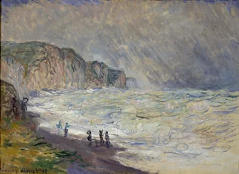 Rough sea at Pourville - Målning av Claude Monet (1840-1926), olja på duk