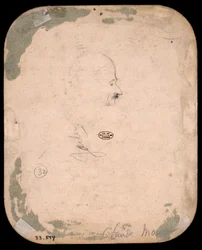 Monet - Skiss av manshuvud i profil (a tergo), 1855-56, 1933.894