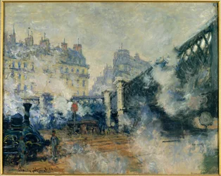 Europabron och Saint Lazarus Station (Saint-Lazare) Målning av Claude Monet (1840-1926) 1877 Sön. 0,64 x 0,81 m. Paris. Marmottan Museum