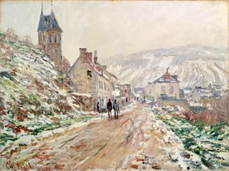Road in Vetheuil på vintern av Claude Monet (1840-1926)